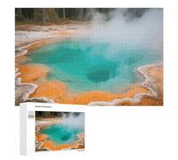 Colored Hot Spring Jigsaw Puzzle 1000 PCS Challenging Fun Puzzles Wooden Jigsaw Puzzles for Adults Families