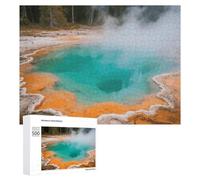 Colored Hot Spring Jigsaw Puzzle 500 PCS Challenging Fun Puzzles Wooden Jigsaw Puzzles for Adults Families