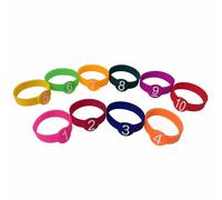 Colored Identification ID Rings Cap Cover Sleeve for Shure QLXD1 Wireless Bodypack Transmitter, Silicone, 10 Pack, 10 Colors
