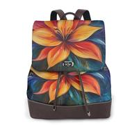 Colored ink garland Ladies Travel Fashion Back Pack,Casual backpack,Print Women's leather backpack for Work