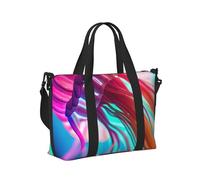 Colored Jellyfish Print Travel Hand Bag Women Lightweight Tote Foldable Daily Weekend Trips Gym Vacation