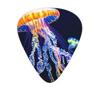Colored jellyfish Printed Guitar Picks 12-Piece Set - Comfortable, Versatile Plectrum for All Guitar Styles & Players