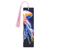 Colored Jellyfish Printed Metal Bookmarks M - Pink Lightweight Aluminium Book Marker for Books, Journals & Gifts, Ideal Book Lovers, Holiday Decor & Crafts