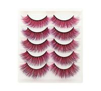 Colored Lashes Colorful Eyelashes Halloween Easter Faux Mink False Eye Lashes With Color Long Dramatic Party Fake Eyelashes Lashes Makeup Tools 5 Pairs(MQ307-15MM)
