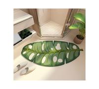 (Colored leaf taro, 60x90cm23.6x35.4in) Nordic wind green plant diatom mud floor mat toilet bathroom door water-absorbing easy-drying floor mat
