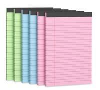 Colored Legal Pads 5 x 8 Note Pad, 6 Pack Lined Paper selfsticknote