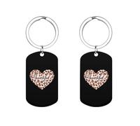 Colored Leopard Heart Thankful Custom Keychains for Men Women Funny Key Chain Accessory Backpack Purse Bag Charms Gifts
