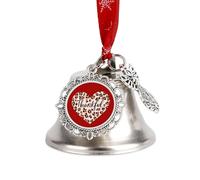 Colored Leopard Heart Thankful Funny Christmas Bell Ornaments Wing And Heart Christmas Bells with Red Rope for Weddings Parties