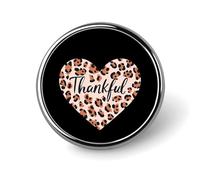 Colored Leopard Heart Thankful Round Brooch Pin Lapel Pins Tie Suit Dress Accessories for Men Women Wedding Birthday