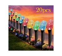 (Colored Lights, 20 LED lights) 20pcs LED Solar-Powered Outdoor In-Ground Lights, Carnival Theme, Bubble Ball Landscape Pathway Lights