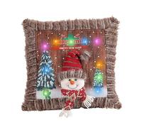 Colored Lights Christmas Glow Pillowcase Led Light Pillow Cover Creative Super Soft And Short Plush Cushion Cover Christmas Glow Pillow Creative Super Soft