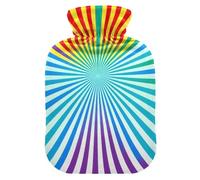 Colored Lines Cute hot Water Bottle with Soft Cover, 2L Water Bag for Arthritis,Arthritis,Bolsa Caliente para Dolores musculares