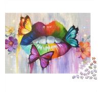 Colored Lips Jigsaw Puzzles for Adults Interesting Puzzle Game 1000 Piece Educational Games for Adults Gifts 52x38cm/1000pcs