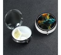 Colored Liquid Pill Case Portable Metal Pill Box 3 Compartment Pill Organizer Cute Travel Pill Container Vitamin Organizer for Purse Pocket Travel Gift