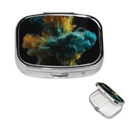 Colored Liquid Pill Case Portable Square Pill Box 2 Compartment Pill Organizer Cute Travel Pill Container Vitamin Organizer for Purse Pocket Travel Gift