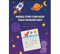 Colored Marble Story Comp Book Red Baseline 100ct: with picture space and Half Page Ruled Primary composition Notebook for children | Top Half Blank journal, space cover