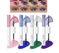 Colored Mascara for Eyelashes,4 Colors Double-headed Voluminous Colorful Mascara,Glitter&Matte,Lengthening, Defining,Cruelty-Free & Waterproof,Christmas Cosplay Eye Makeup for Women Girl