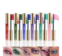 Colored Mascara Sets, 6 Colors Colorful Mascara Set, Red Pink Purple Blue White Black Colorful Mascara Charming Waterproof Smudge-proof 4D Mascara Rainbow Colorful Fiber for Eyelash Eye Makeup