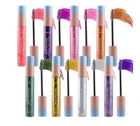 Colored Mascara Sets, 8 Colors Colorful Mascara Set, Red Pink Purple Blue White Black Colorful Mascara Charming Waterproof Smudge-proof 4D Mascara Rainbow Colorful Fiber for Eyelash Eye Makeup