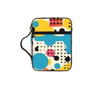 Colored Memphis Bible Cover with Zipper, Bible Case Organizer with Handle, Water-Resistant Oxford Fabric Bible Bag for Women Men 27x20cm