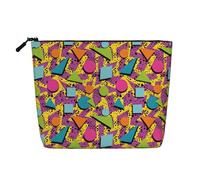 Colored Memphis Print Makeup Bag, Toiletry Organizer,One Pack for Multiple Daily Uses, Business Trip Companion
