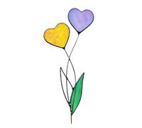 Colored Metal Heart Stake Love Sign - Stain Garden Insert Decor Resistant | Waterproof Outdoor Art Ornament for Garden Pot Patio Lawn | Fade Resistant, Durable Decorative Stick