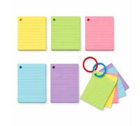 Colored Mini Index Cards 3 x 2.5 Inch, Heavyweight Lined Flash Cards with Soft Ring, 200 Count, Assorted Colored Note Cards for Studying, School, College, Memory Games