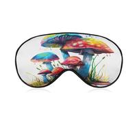 Colored Mushrooms Eye Mask Sleep Mask for Side Sleeper Women Men Pressure-Free & Light Block-Out Blindfold Soft Comfortable Eye Covers Breathable Blindfold Adjustable