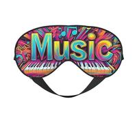Colored Notes and Piano Keys Print Sleep Mask with Adjustable Strap, Comfortable Eye Cover for Travel, Yoga, Napping, Sleeping & Relaxation