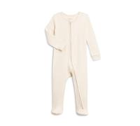Colored Organics Baby Organic Cotton Peyton Zip Up Footed Sleeper, Natural, 0- 3 Months