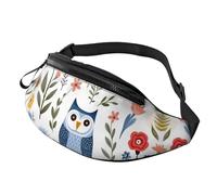 Colored Owls Print Fanny Pack for Women Men, with Adjustable Strap, Lightweight Waterproof Waist Bag for Sport Walking Running