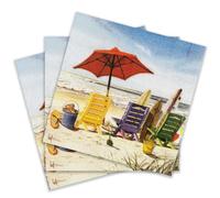 Colored Paper Cocktail Napkins, 20 Count Shabby Chic Napkins for Wedding, Dinner Tea Party Shower, Beach