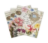 Colored Paper Cocktail Napkins, 20 Count Shabby Chic Napkins for Wedding, Dinner Tea Party Shower (Bird Nest)