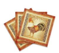 Colored Paper Cocktail Napkins, 20 Count Shabby Chic Napkins for Wedding, Dinner Tea Party Shower, Bon Appetit！