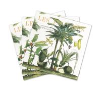 Colored Paper Cocktail Napkins, 20 Count Shabby Chic Napkins for Wedding, Dinner Tea Party Shower (Coconut Plams & Bananas)
