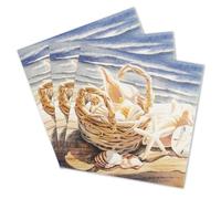 Colored Paper Cocktail Napkins, 20 Count Shabby Chic Napkins for Wedding, Dinner Tea Party Shower, Conch