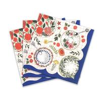 Colored Paper Cocktail Napkins, 20 Count Shabby Chic Napkins for Wedding, Dinner Tea Party Shower, Dining-Table