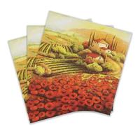 Colored Paper Cocktail Napkins, 20 Count Shabby Chic Napkins for Wedding, Dinner Tea Party Shower, Italian Farmhouse