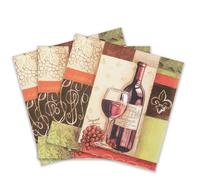 Colored Paper Cocktail Napkins, 20 Count Shabby Chic Napkins for Wedding, Dinner Tea Party Shower, Red Wine