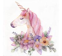 Colored Paper Napkins, 20 Count Shabby Chic Napkins for Wedding, Dinner Tea Party Shower Cocktail Napkins (Unicorn)