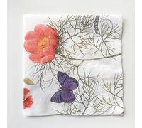 Colored Paper Napkins, 20 dig Shabby Chic Napkins for Wedding, Dinner Tea Party Shower Cocktail Napkins (Butterfly & Flower III)