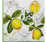 Colored Paper Napkins, 20 dig Shabby Chic Napkins for Wedding, Dinner Tea Party Shower Cocktail Napkins (Lemon)