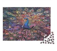 Colored Peacock 1000 Piece Jigsaws Featuring Artistic Design Favourites Jigsaw As Anti-stress Puzzles for Digital Detox Activities 52x38cm/1000pcs
