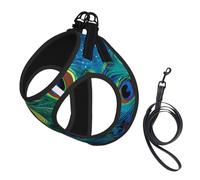 Colored Peacock Compact Pet Suspender Vest-The Perfect Small Pet For A Comfortable Walk