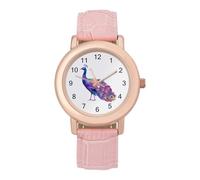 Colored Peacock Funny Women's Wrist Watch with Leather Strap