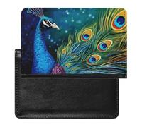 Colored Peacock Passport Holder Cover Passport Cover Protector Essentials with Credit Card Slots Slim Travel Wallet Covers Documents Organizer Protector for Man&Women