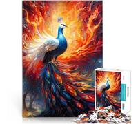 Colored peacockPuzzle for Adults 1000 Pieces Challenging To Complete But Fun And Humorous Parent-child interaction 38x26cm