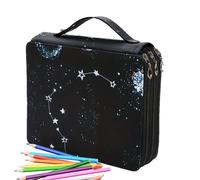 Colored Pencils Case - Colored Pencil Case Organizer, Large Capacity Pencil Case | 124 Slots Large Capacity Zippered Pencil Case - Multi-layer Holder, Highlighter Storage Case with Printed Pattern,