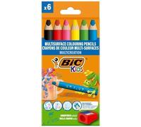 BIC Colouring Pencils Assorted with Sharpener Pack of 6