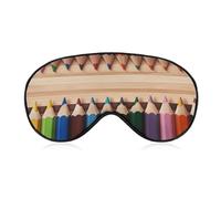 Colored Pencils Sleeping Mask Sleep Mask for Side Sleeper Relaxing Zero Pressure Night Blindfold Light Block-Out Eye Mask for Sleep with Easy Adjustable Strap